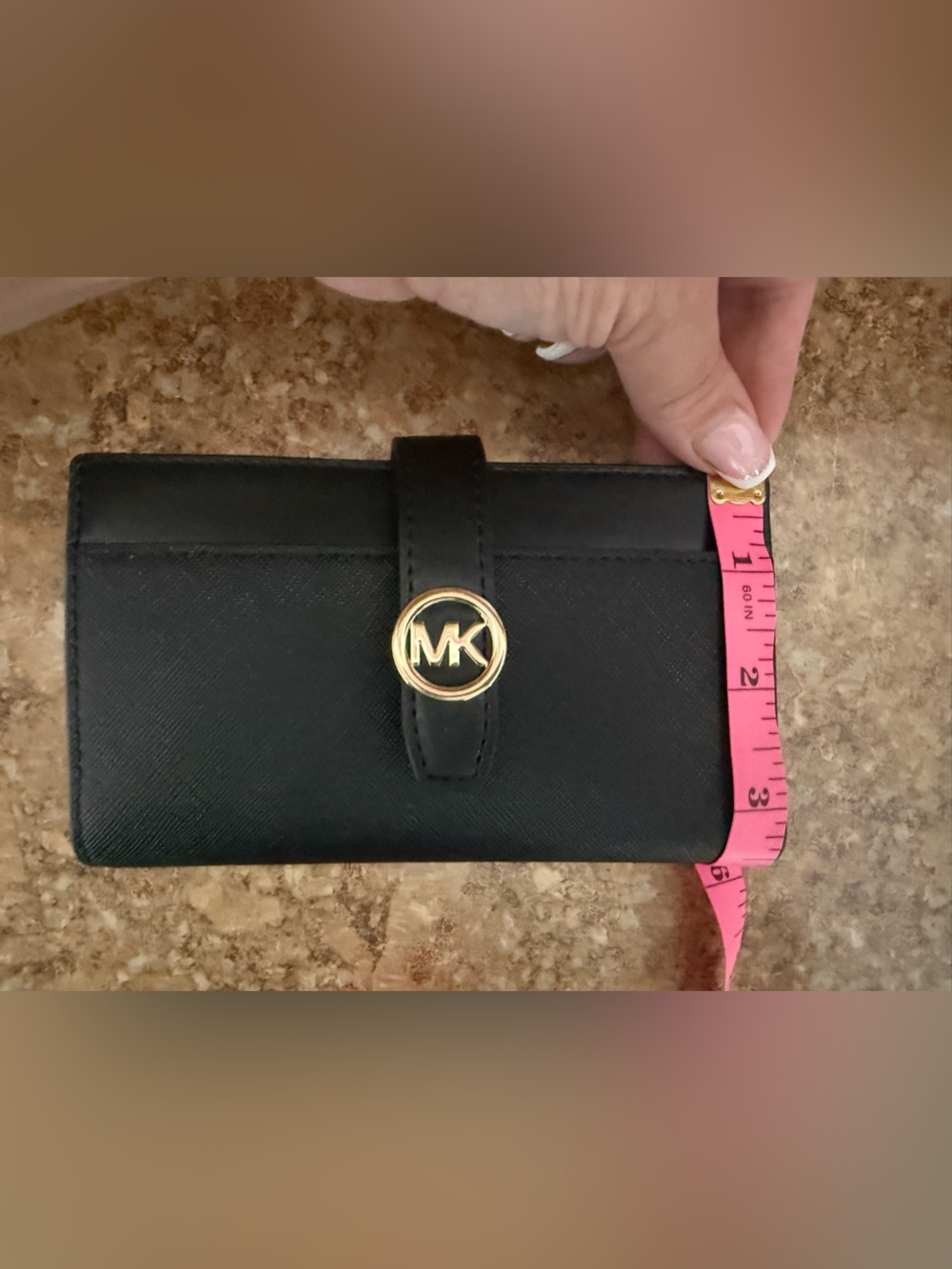 Michael Kors Black Wallet with Gold MK Logo EUC - Picture 12 of 12